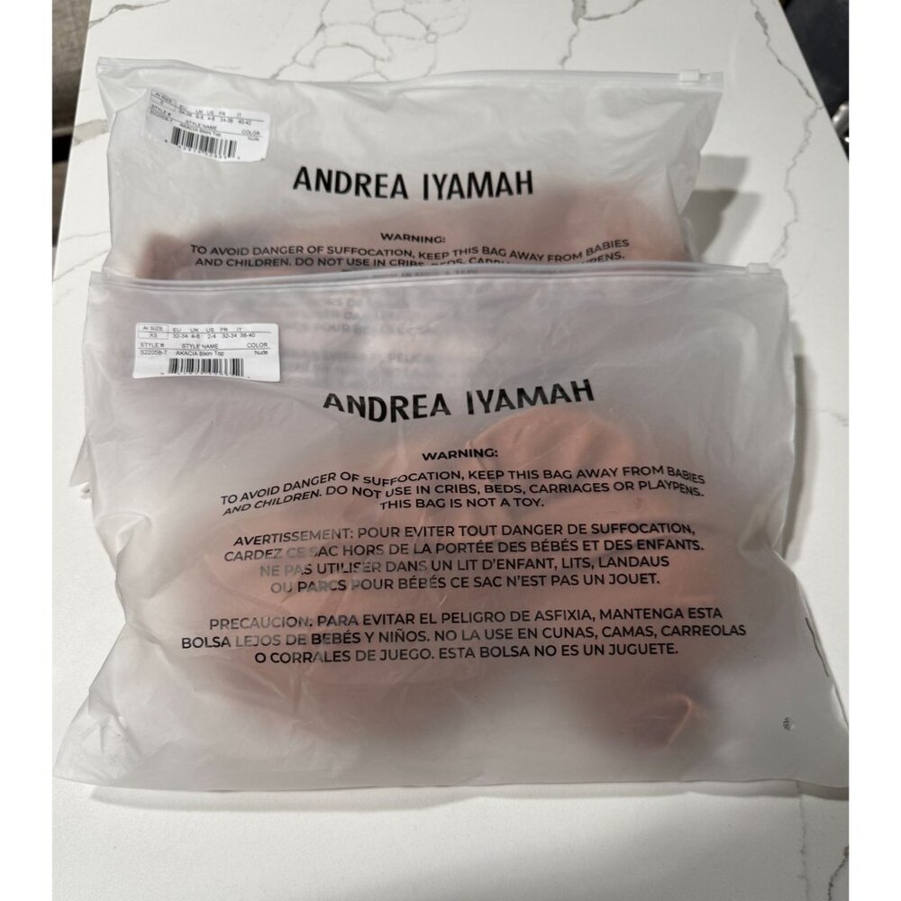 NWT Andrea Iyamah Akacia Nude Long‎ Sleeve Bikini Top XS, S - Picture 12 of 14